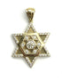 14K Gold and Diamond Star of David with Central Hexagon Necklace